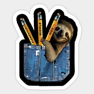 High School Back to School Lazy Sloth Sticker